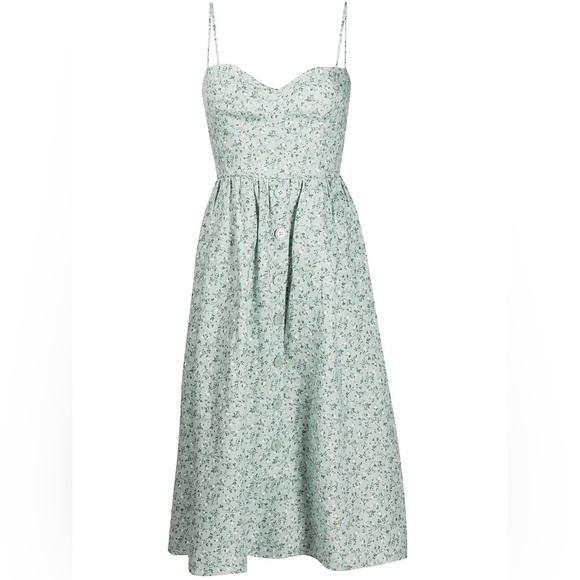 Reformation Cale linen Midi Dress NWOT agave print - Picture 10 of 10